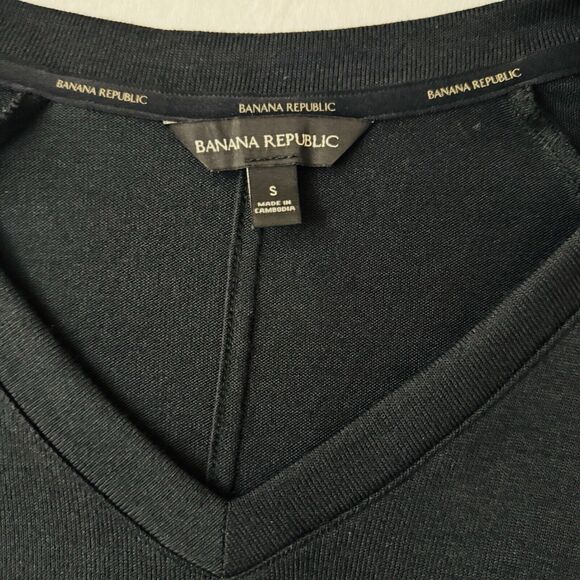 Banana Republic Top Womens Small V-Neck Tunic Elevated Career Work Capsule Basic - Picture 15 of 16
